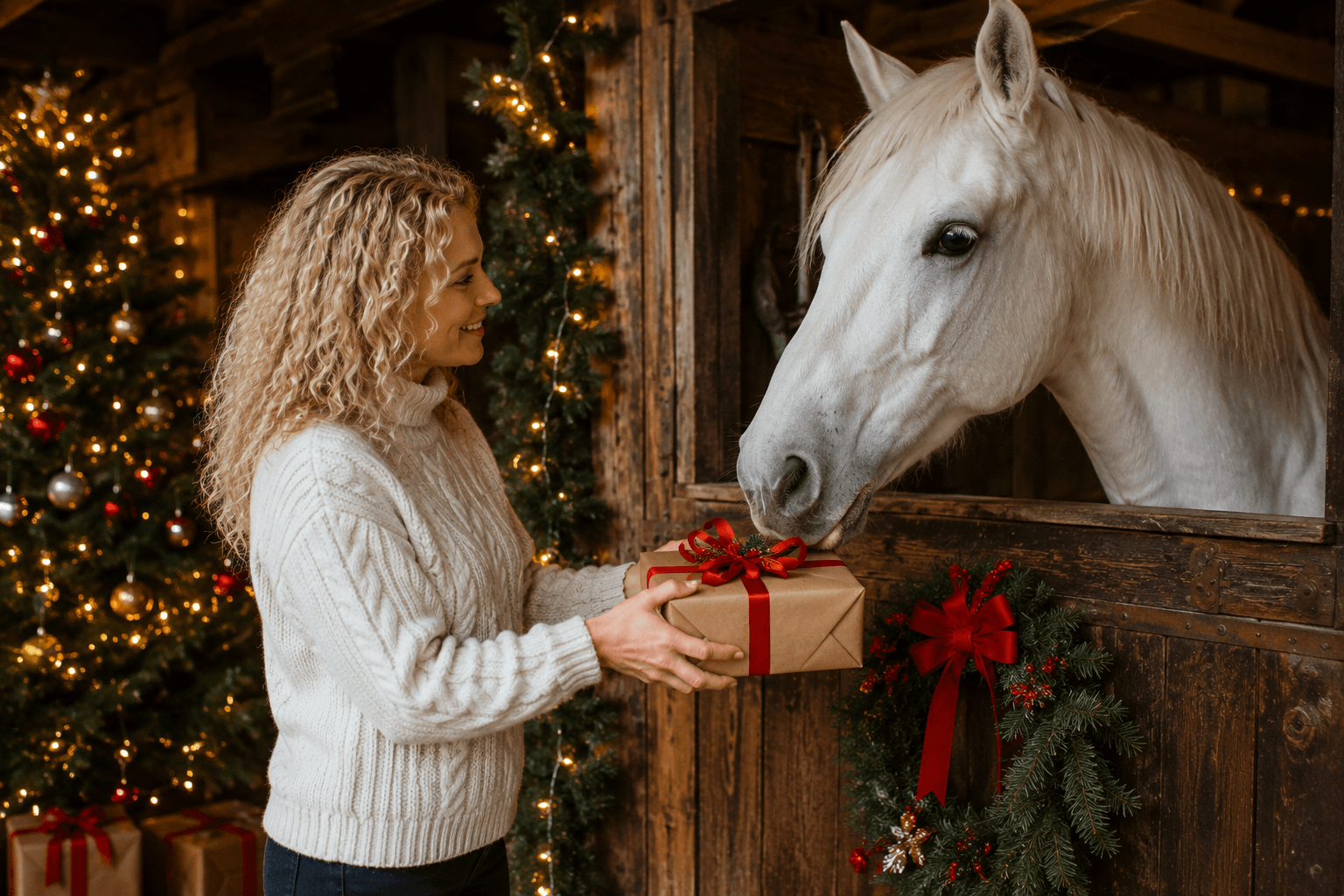 Kerstcadeau voor paard